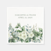 Serviette En Papier Mariage frontalier floral Eucalyptus (Devant)