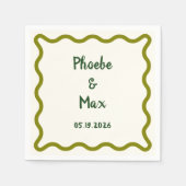 Serviette En Papier Mariage frontalier gras blanc manuscrit (Devant)