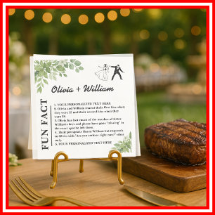 Serviette En Papier Mariage Fun Fact Feuilles Vert Sauge Décoration vé