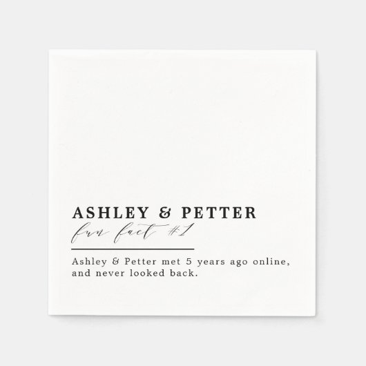 Serviette En Papier Mariage Fun Facts A propos de Couple Classic Scrip (Devant)