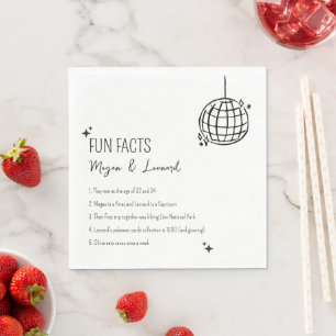 Serviette En Papier Mariage Fun faits main dessiné funky disco ballon
