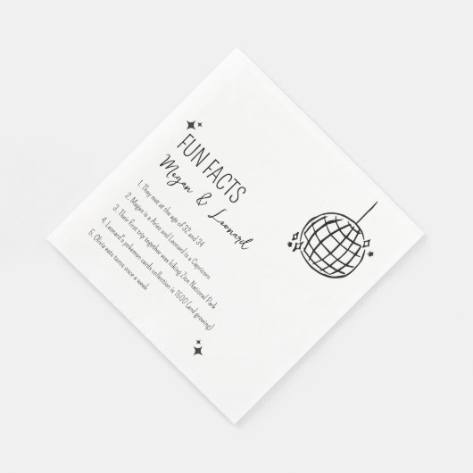Serviette En Papier Mariage Fun faits main dessiné funky disco ballon (Coin)