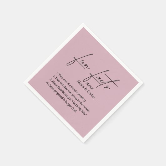 Serviette En Papier Mariage Fun Faits Sur Dusty Rose (Coin)