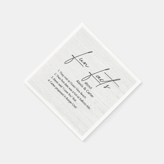 Serviette En Papier Mariage Fun Faits Sur Le Bois Blanchi (Coin)