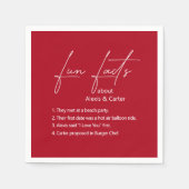 Serviette En Papier Mariage Fun Fun Facts Sur Rouge (Devant)