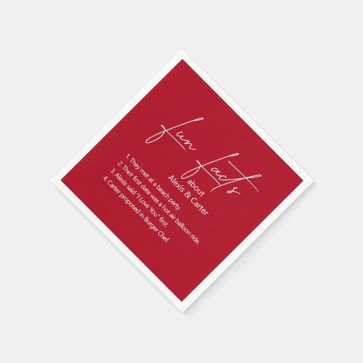 Serviette En Papier Mariage Fun Fun Facts Sur Rouge (Coin)