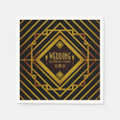 Serviette En Papier Mariage Gatsby Gold 2020 (Devant)