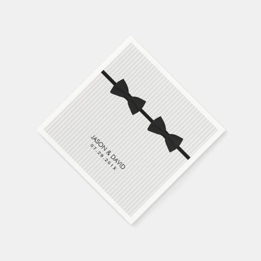 Serviette En Papier Mariage gay double Bow Cravate classique (Coin)