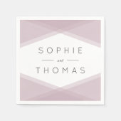 Serviette En Papier Mariage géométrique à couche maure (Devant)