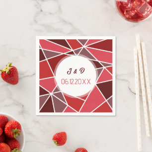 Serviette En Papier Mariage Géométrique Élégant
