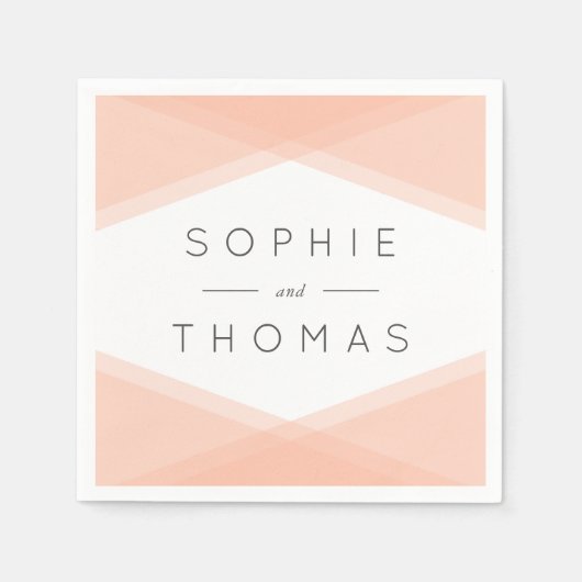 Serviette En Papier Mariage géométrique en couche de plage (Devant)