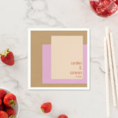 Serviette En Papier Mariage géométrique géométrique moderne Lilac Gold (En situation)