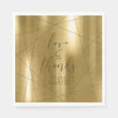 Serviette En Papier Mariage géométrique métallique Gold ID648 (Devant)