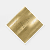 Serviette En Papier Mariage géométrique métallique Gold ID648 (Coin)