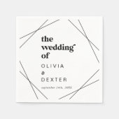 Serviette En Papier Mariage géométrique moderne (Devant)