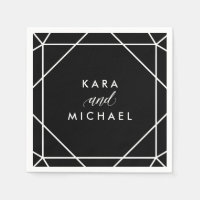 Mariage géométrique moderne noir et blanc