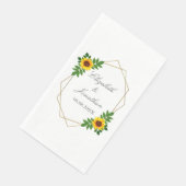 Serviette En Papier Mariage géométrique tournesol (Coin)