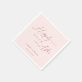Serviette En Papier Mariage Gold Blush Rose personnalisé (Coin)