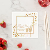 Serviette En Papier Mariage Gold Champagne Bubbles (En situation)