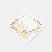 Serviette En Papier Mariage Gold Champagne Bubbles (Coin)