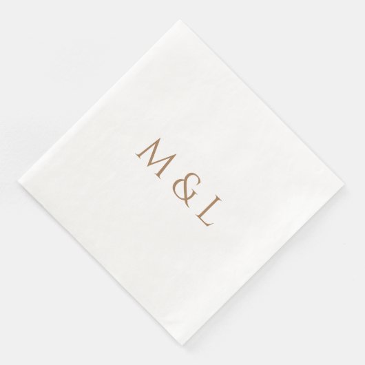 Serviette En Papier Mariage Gold Couple Initiales (Coin)