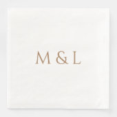 Serviette En Papier Mariage Gold Couple Initiales (Devant)