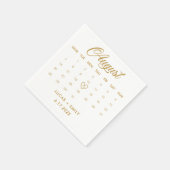 Serviette En Papier Mariage Gold du calendrier août (Coin)