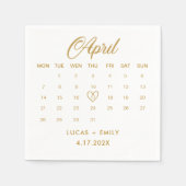 Serviette En Papier Mariage Gold du calendrier d'avril (Devant)