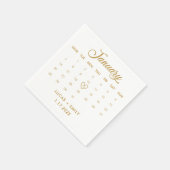Serviette En Papier Mariage Gold du calendrier janvier (Coin)