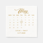 Serviette En Papier Mariage Gold du calendrier mai (Devant)
