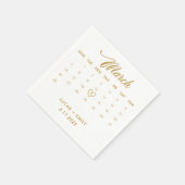 Serviette En Papier Mariage Gold du calendrier mars (Coin)