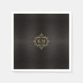 Serviette En Papier Mariage Gold Filigree fin ID871 (Devant)