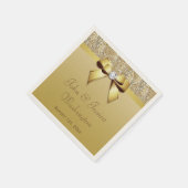 Serviette En Papier Mariage Gold personnalisé (Coin)