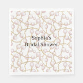 Serviette En Papier Mariage Gold Pink Glam Perles Réception (Devant)