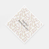 Serviette En Papier Mariage Gold Pink Glam Perles Réception (Coin)