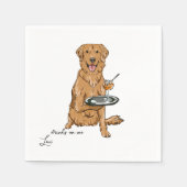 Serviette En Papier Mariage Golden Retriever (Devant)