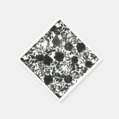 Serviette En Papier Mariage gothique blanc et noir Rose (Coin)