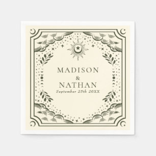 Serviette En Papier Mariage gothique de la carte Tarot d'olive