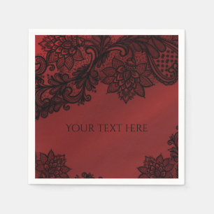 Serviette En Papier Mariage gothique de parti d'élégance sombre rouge