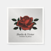 Serviette En Papier Mariage gothique de Rose rouge (Devant)