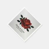 Serviette En Papier Mariage gothique de Rose rouge (Coin)