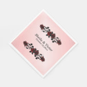 Serviette En Papier Mariage gothique de Rose rouge (Coin)