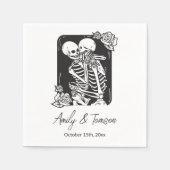 Serviette En Papier Mariage gothique d'Halloween de squelettes qui s'e (Devant)