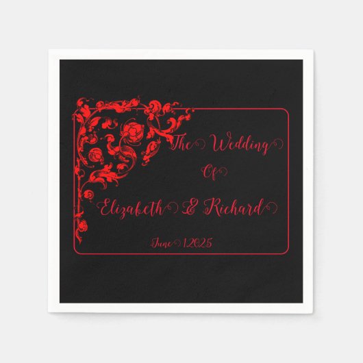 Serviette En Papier Mariage gothique foncé (Devant)