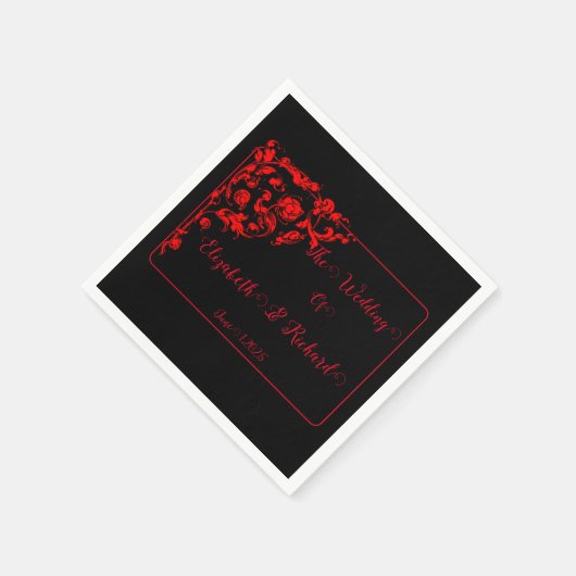 Serviette En Papier Mariage gothique foncé (Coin)
