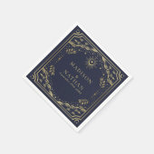 Serviette En Papier Mariage gothique Gold et Navy Tarot Card (Coin)