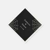 Serviette En Papier Mariage gothique noir et blanc (Coin)