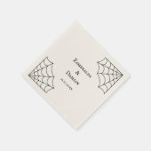Serviette En Papier Mariage gothique noir et blanc (Coin)