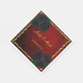 Serviette En Papier Mariage gothique noir Rose sang rouge (Coin)