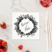 Serviette En Papier Mariage gothique Rose noir blanc (En situation)